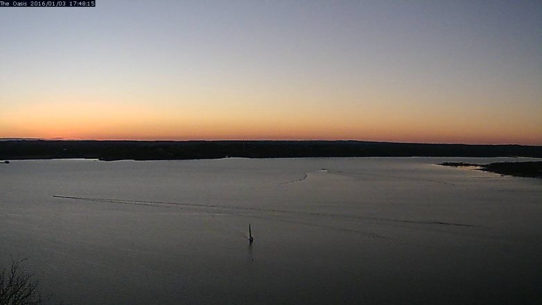 Lake Travis webcam, January 3, 2016 4:55 PM CT