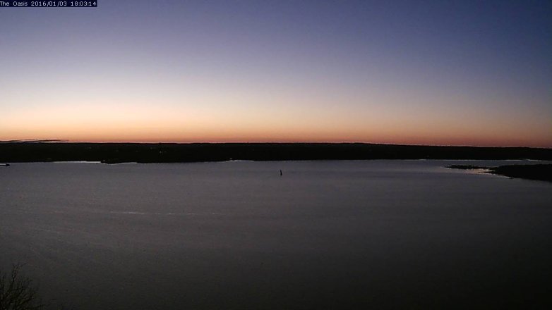 Lake Travis webcam, January 3, 2016 5:10 PM CT