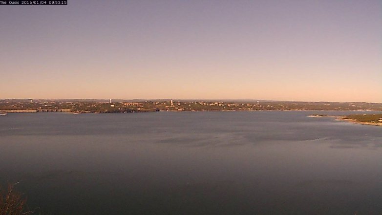 Lake Travis webcam, January 4, 2016 9:00 AM CT