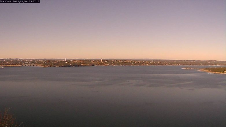 Lake Travis webcam, January 4, 2016 9:05 AM CT