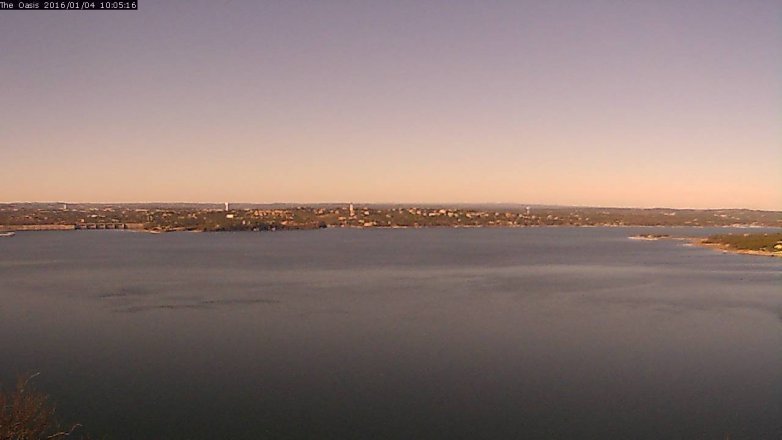 Lake Travis webcam, January 4, 2016 9:10 AM CT