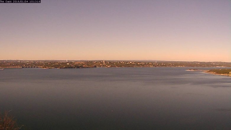 Lake Travis webcam, January 4, 2016 9:20 AM CT