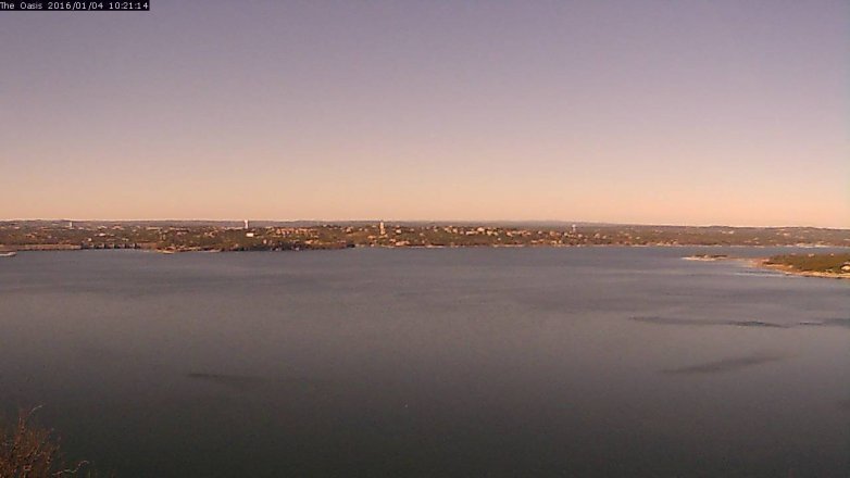 Lake Travis webcam, January 4, 2016 9:25 AM CT