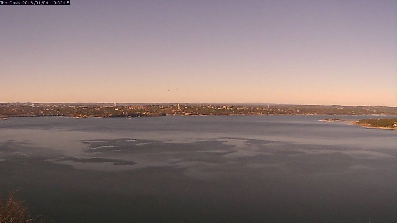 Lake Travis webcam, January 4, 2016 9:40 AM CT