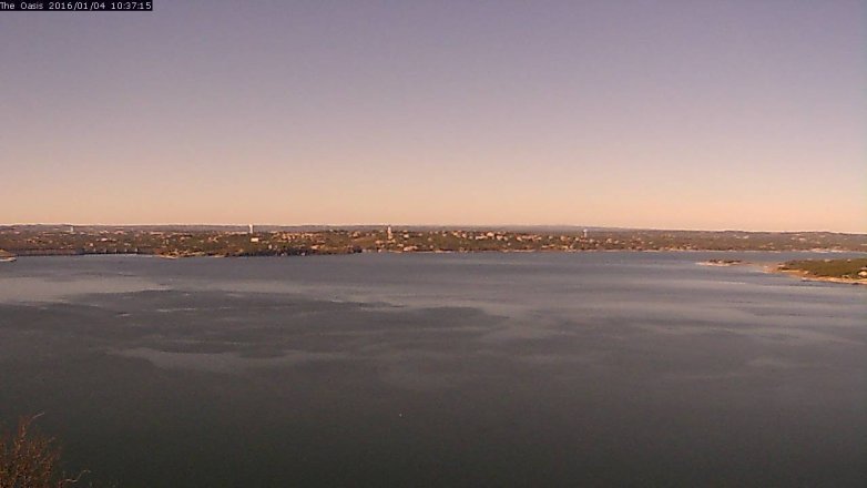 Lake Travis webcam, January 4, 2016 9:45 AM CT