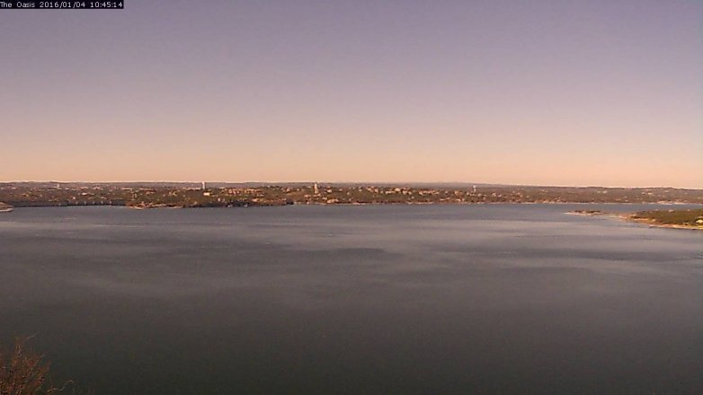 Lake Travis webcam, January 4, 2016 9:50 AM CT