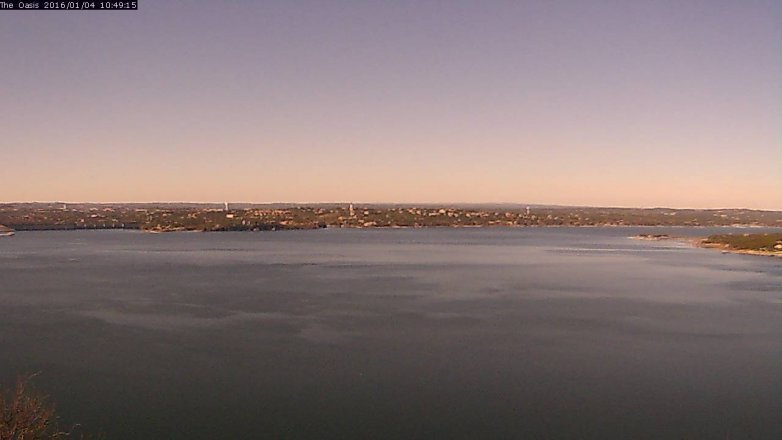 Lake Travis webcam, January 4, 2016 9:55 AM CT