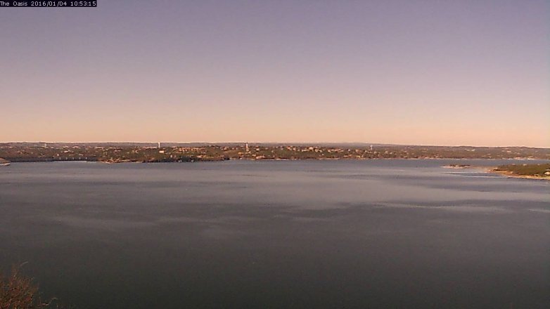 Lake Travis webcam, January 4, 2016 10:00 AM CT