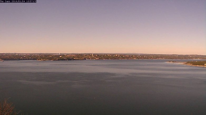Lake Travis webcam, January 4, 2016 10:05 AM CT