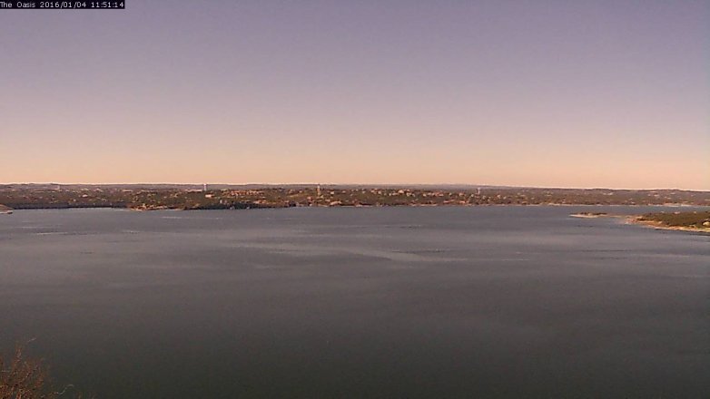 Lake Travis webcam, January 4, 2016 10:55 AM CT