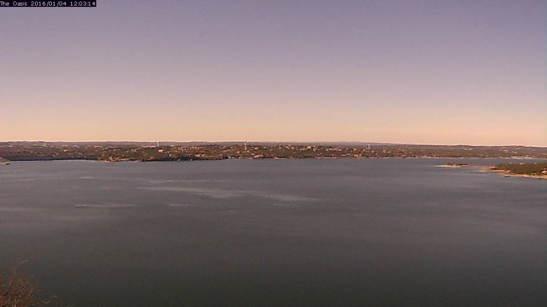 Lake Travis webcam, January 4, 2016 11:10 AM CT