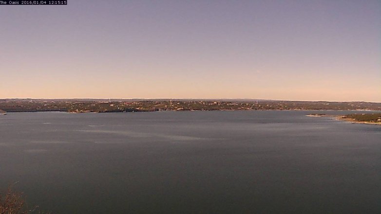 Lake Travis webcam, January 4, 2016 11:20 AM CT