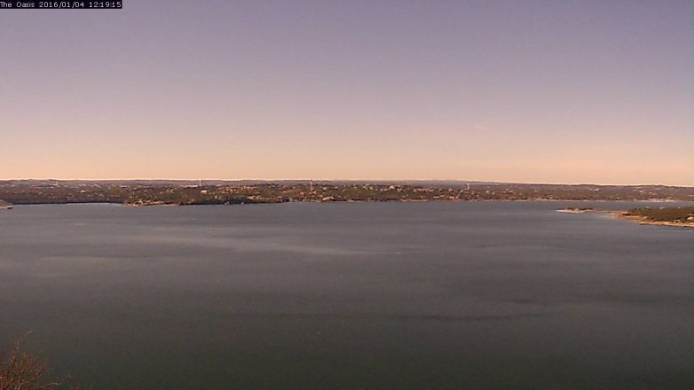 Lake Travis webcam, January 4, 2016 11:25 AM CT