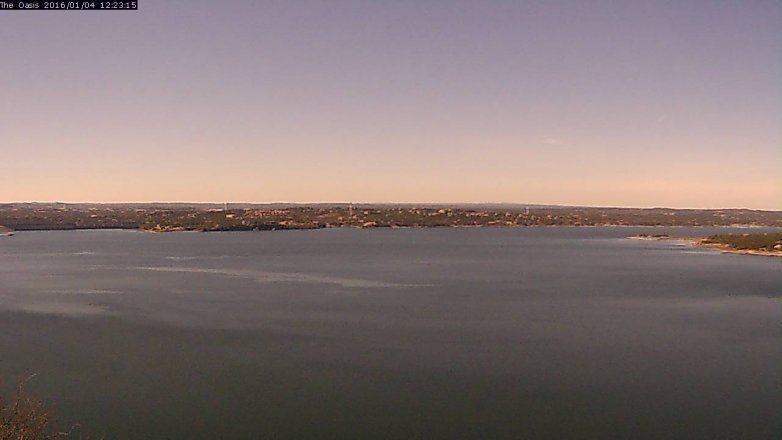 Lake Travis webcam, January 4, 2016 11:30 AM CT