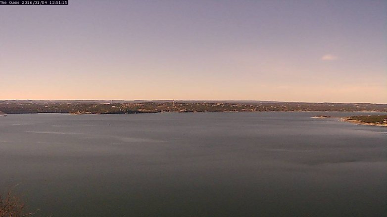 Lake Travis webcam, January 4, 2016 12:00 PM CT