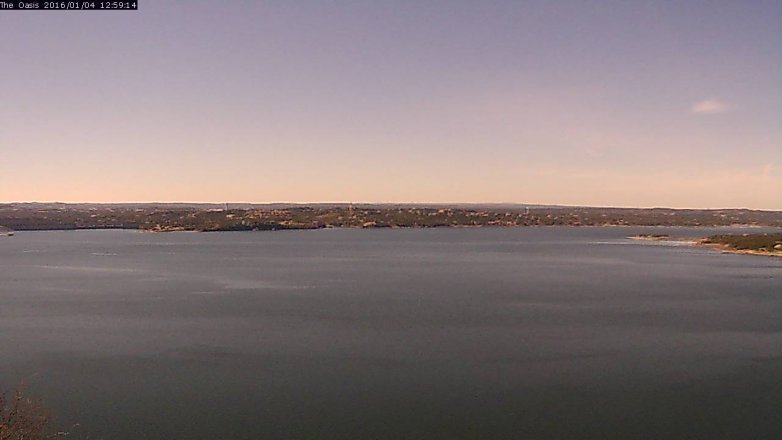 Lake Travis webcam, January 4, 2016 12:05 PM CT