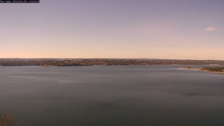 Lake Travis webcam, January 4, 2016 12:10 PM CT