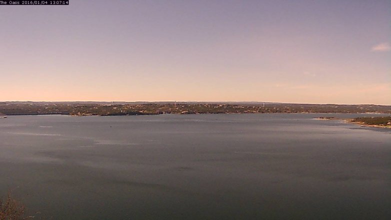 Lake Travis webcam, January 4, 2016 12:15 PM CT