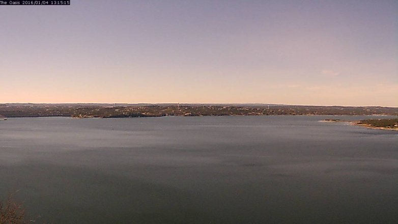 Lake Travis webcam, January 4, 2016 12:20 PM CT