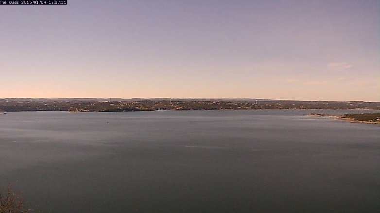 Lake Travis webcam, January 4, 2016 12:35 PM CT