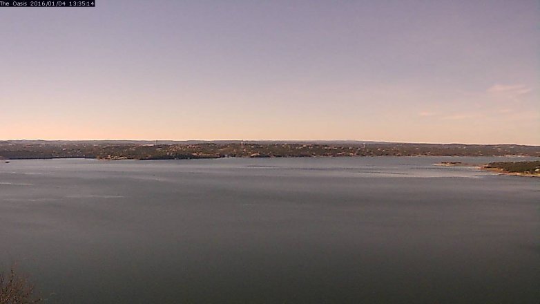 Lake Travis webcam, January 4, 2016 12:40 PM CT