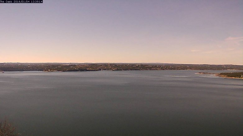 Lake Travis webcam, January 4, 2016 12:45 PM CT