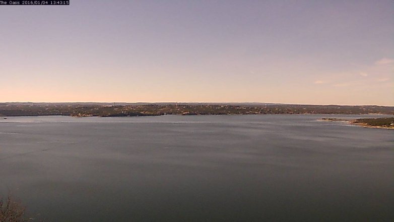 Lake Travis webcam, January 4, 2016 12:50 PM CT