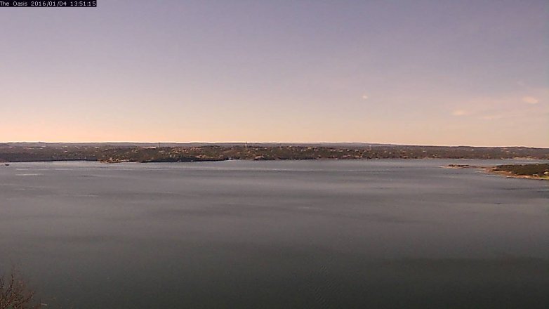 Lake Travis webcam, January 4, 2016 12:55 PM CT