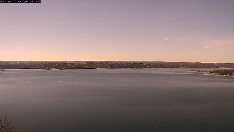 Lake Travis webcam, January 4, 2016 1:10 PM CT