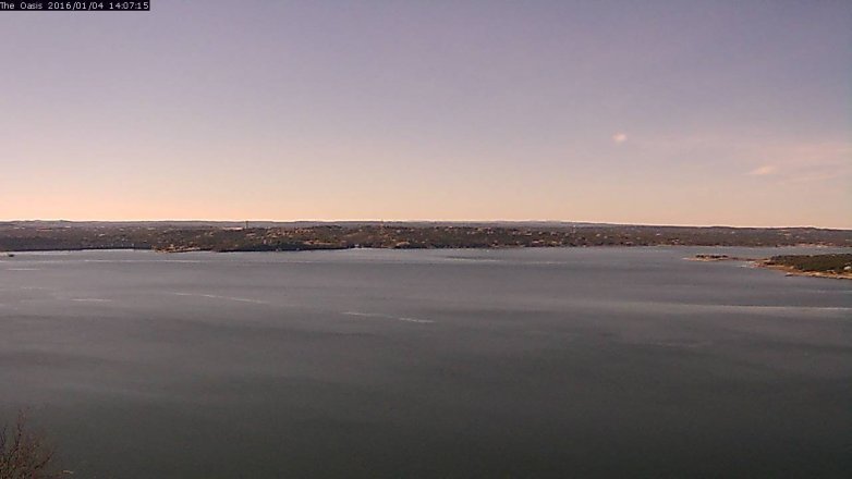 Lake Travis webcam, January 4, 2016 1:15 PM CT