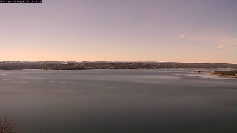 Lake Travis webcam, January 4, 2016 1:20 PM CT