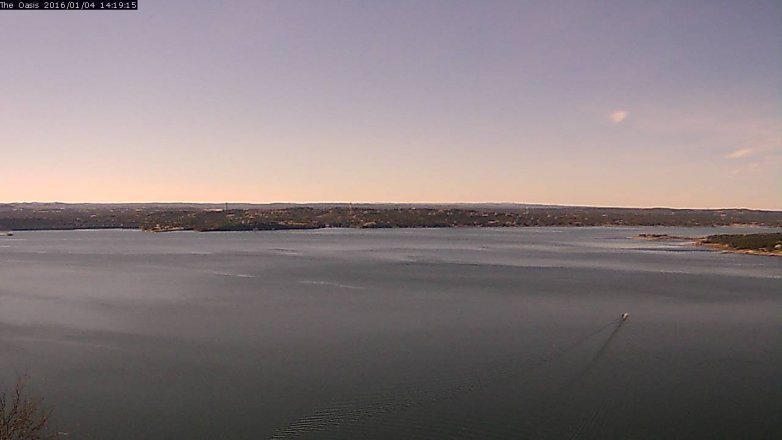 Lake Travis webcam, January 4, 2016 1:25 PM CT