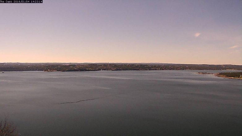 Lake Travis webcam, January 4, 2016 1:30 PM CT
