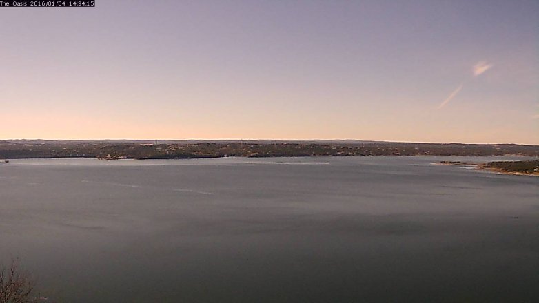 Lake Travis webcam, January 4, 2016 1:40 PM CT