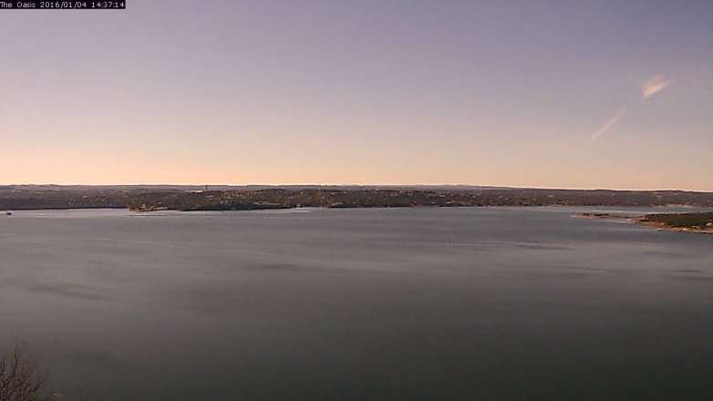 Lake Travis webcam, January 4, 2016 1:45 PM CT