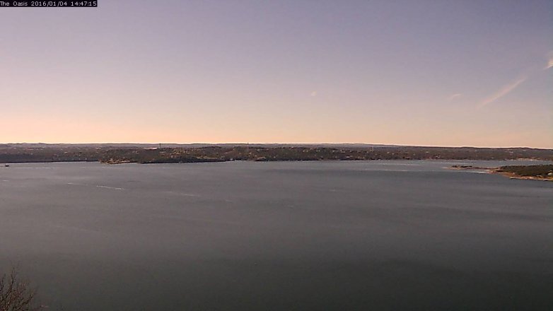 Lake Travis webcam, January 4, 2016 1:55 PM CT