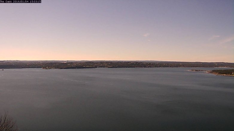 Lake Travis webcam, January 4, 2016 2:10 PM CT