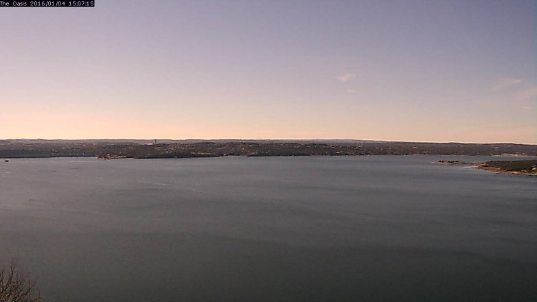 Lake Travis webcam, January 4, 2016 2:15 PM CT