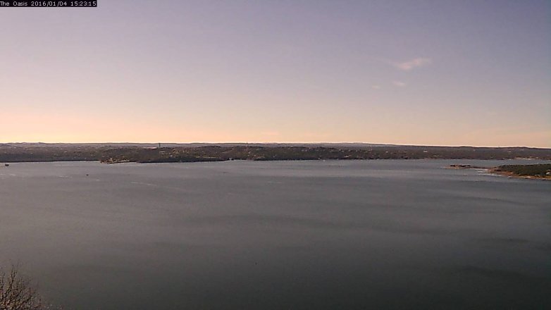 Lake Travis webcam, January 4, 2016 2:30 PM CT