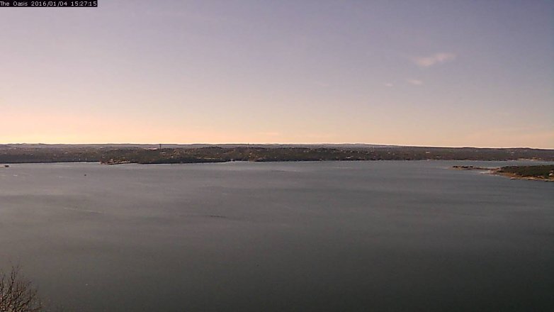 Lake Travis webcam, January 4, 2016 2:35 PM CT