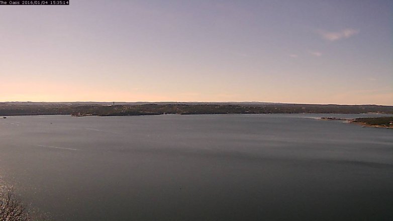 Lake Travis webcam, January 4, 2016 2:40 PM CT