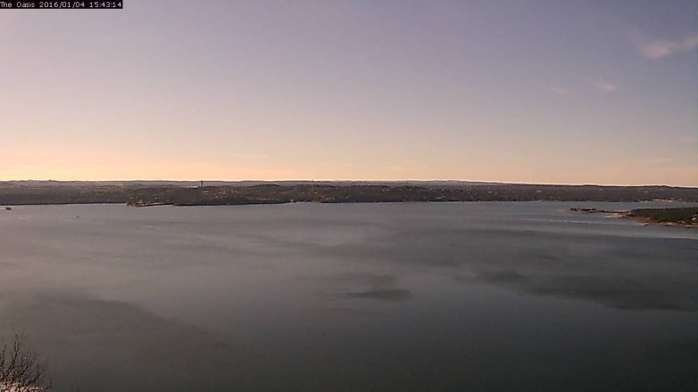 Lake Travis webcam, January 4, 2016 2:50 PM CT