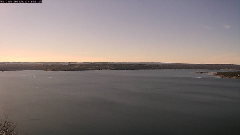 Lake Travis webcam, January 4, 2016 2:55 PM CT