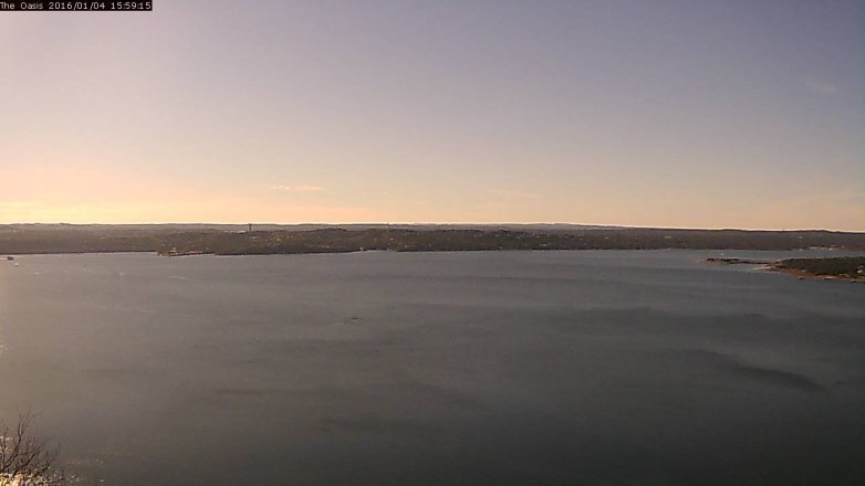 Lake Travis webcam, January 4, 2016 3:05 PM CT