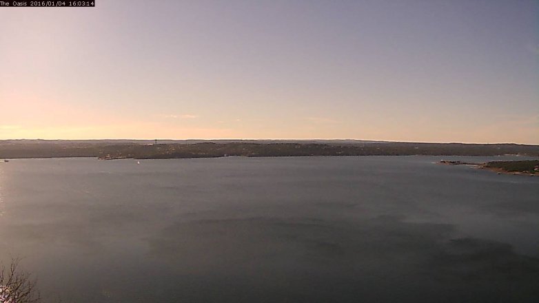 Lake Travis webcam, January 4, 2016 3:10 PM CT