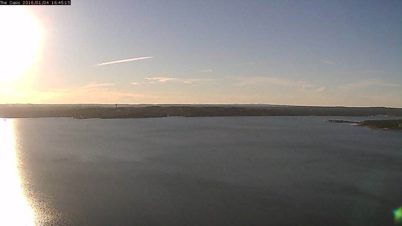 Lake Travis webcam, January 4, 2016 3:50 PM CT