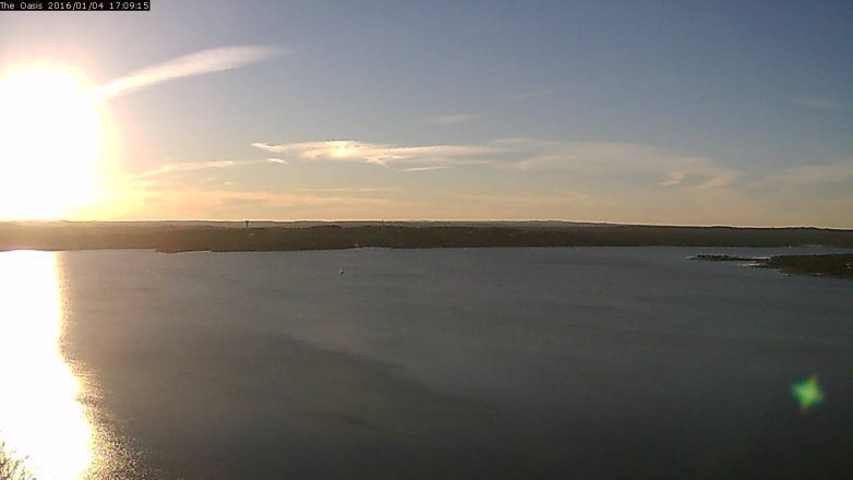 Lake Travis webcam, January 4, 2016 4:15 PM CT