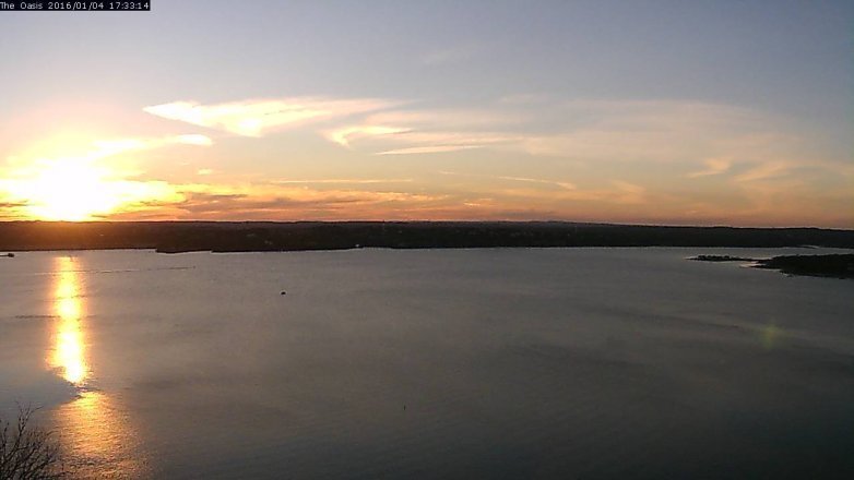 Lake Travis webcam, January 4, 2016 4:40 PM CT