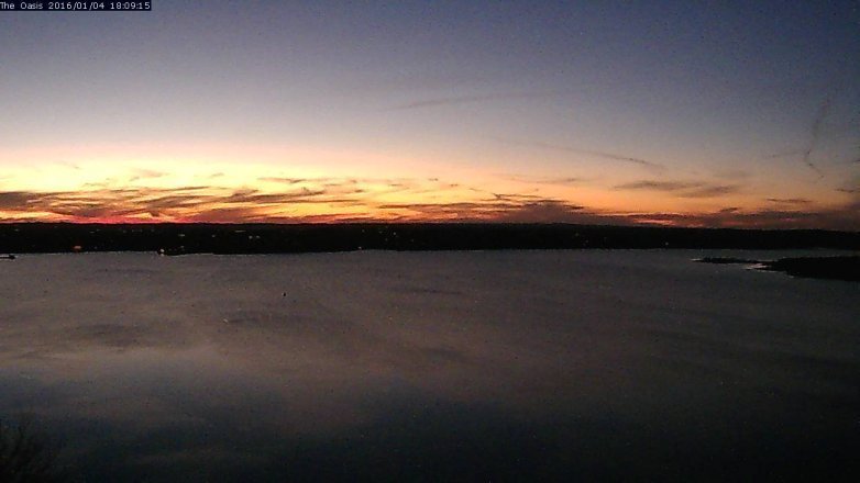 Lake Travis webcam, January 4, 2016 5:15 PM CT