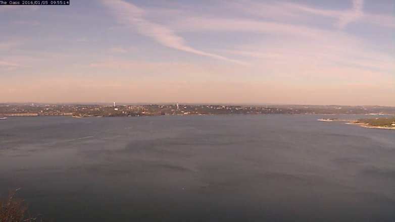 Lake Travis webcam, January 5, 2016 9:00 AM CT